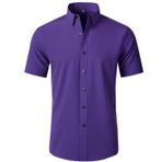 Generic P-945 Mor Kısa Kollu Tops Tee Erkek Yüksek Boyun Yaz Sonbahar Gömlek Tarz 2025 Y2K Erkek T-shirt