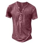 Generic T-168 Bordo Şarap Kısa Kollu Tee Tops Tekne Boyun Düz Yaz Sonbahar Gömlek Tarz 2025 Y2K Erkek T-shirt