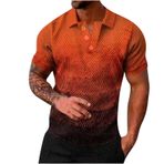 Generic W-597 Yanmış Turuncu Kaplumbağa Boyun Tee Tops Kısa Kollu Düz Sonbahar Yaz Tee Gömlek Tarz 2025 Düzenli Fit Erkek T-shirt