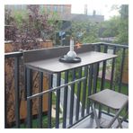 Generico Açık Balkon Korkuluk Ayarlanabilir Masa, Terasa Asılı Katlanır Masa, Veranda Bar Masası, Yer Tasarruflu Korkuluk Masası (100 x 37 cm) Pra için