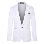 Generisch 2025 Dar Kesim Modern Beyaz Blazer Erkek Takım Ceket