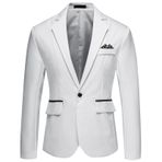 Generisch 2025 Slim Fit Hafif Beyaz Standart Kesim Blazer Erkek Takım Ceket