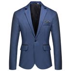Generisch 2025 Slim Fit Hafif Mavi Standart Kesim Blazer Erkek Takım Ceket