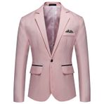 Generisch 2025 Slim Fit Hafif Pembe Standart Kesim Blazer Erkek Takım Ceket