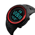 Generisch Akıllı saat, erkek, kadın, çok fonksiyonlu alarm saati, saat, hafta, spor, üniseks, moda, takvim, tarih göstergesi, spor saati, kadın kol saati, köşeli gümüş, Eichmüller (kırmızı, tek beden)