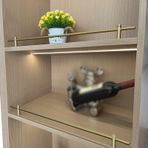 Generisch Alüminyum yuvarlak boru raf rayları seti, 4'lü paket (79 cm), altın renkli, dekoratif koruyucu çıta, ayakkabı rafları, şarap dolapları, kitap rafları için, düşmeye karşı koruma