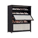 Generisch Ayakkabı dolabı, 9 katlı, bambu, ayakkabı düzenleyici, açılabilir ayakkabı rafı, giriş, koridor, banyo, oturma odası için (80 cm, 7. kat)