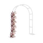 Generisch Bahçe pergola kemeri, ayaklı metal düğün kemeri, sarmaşık bitkileri için kafes, hava koşullarına dayanıklı çelik pergola, tören kemeri, bahçe dekorasyonu, siyah/beyaz/yeşil, 282 cm G x 221