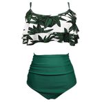 Generisch Bikini Kadın Seti Spor Push up Mayo Bikini Altı Spor Bikini Mayo Set Mayo Şort Kadın Yüzme Tulumu Yaz 2024 Mayo, Yeşil., XXL