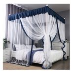 Generisch Bu 4 köşeli cibinlik, tek ve çift kişilik yataklar, yatak perdesi, yatak odası dekorasyonu, toz korumalı ve metal tutuculu (Renk: 1#, Boyut: 180 x 220 cm / 71 x 87 inç)