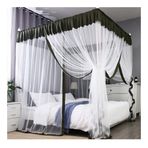 Generisch Bu 4 köşeli cibinlik, tek ve çift kişilik yataklar, yatak perdesi, yatak odası dekorasyonu, toz korumalı ve metal tutuculu (Renk: 4#, Boyut: 200 x 220 cm / 79 x 87 inç)