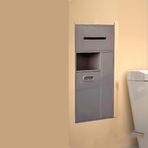 Generisch Bu gömme duvar rafı, paslanmaz çelik, banyo için, entegre duş rafı ve çöp kutusu, mutfak ve oturma odası için modern niş