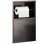 Generisch Bu gömülü, su geçirmez banyo duvarı – entegre paslanmaz çelik duş rafı, tuvalet kağıdı tutucu ve çöp kutusu – optimum yer kullanımı sağlar.