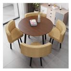 Generisch Bu ofis resepsiyon konferans odası sehpası, müzakere masası, yemek masası ve sandalye kombinasyonu, masa ve sandalye seti, ev, bahçe, balkon için, 90 cm (Renk: Haki)