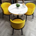 Generisch Bu ofis resepsiyon odası sehpası, müzakere masası, resepsiyon masası, yemek masası 1 masa, 3 sandalye, balkon, kütüphaneler için (Sarı)