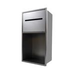 Generisch Bu paslanmaz çelik banyo duvarı, entegre çöp kutusu ile – fayans gerekli değildir – gri duş rafı (40 x 20 x 12,5 cm) – modern ve yer tasarrufu sağlayan tasarım