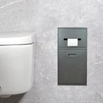 Generisch Bu paslanmaz çelik duş rafı, entegre çöp kutusu, su geçirmez banyo aksesuarı, tuvalet kağıdı tutucusu ve raf, gri, 50,3 x 50,1 x 14 cm