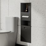 Generisch Bu su geçirmez, monte edilebilir paslanmaz çelik duş rafı (300 x 860 x 140 mm) tuvalet kağıdı ve hijyen ürünleri için yer sunar ve banyo ve