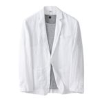 Generisch Ceket Erkek Sportif Slim Fit Şık Blazer Yaz Ceket Hafif Erkek İlkbahar Suit Ceket Boş Zaman Ceketi İş Düğün Takım Ceket, Beyaz, 3XL