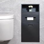 Generisch Çıkarılabilir kapaklı ve çöp kovalı paslanmaz çelik duş – su geçirmez banyo saklama çözümü, yer tasarrufu sağlayan tasarım, duş ve banyo için mükemmel.