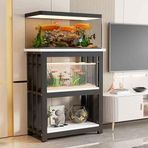Generisch (de:3 katlı akvaryum standı, oturma odası için sağlam akvaryum standı, bitki raflı teraryum standı, sürüngenler/kaplumbağa havuzları için stand (Ç, 65 x 45 cm)