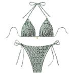 Generisch Dikini kadın seti, mayo, Push Up seksi mayo, yaz, iki parçalı spor bikini, karın bölgesi, mayo, bikini üstü, plaj kıyafeti, asker yeşili, M
