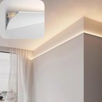 Generisch Dolaylı ev sineması aydınlatması için LED taç çıtası süpürgelik – 24 m/78,7 ayak LED ışık profili, alçı karton değiştirmek için difüzörlü