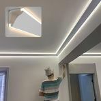 Generisch Duvar köşeleri için LED ray kanalı, yatak odası ve oturma odası için dolaylı alüminyum profil, modern yaşam alanları için yukarı/aşağı yönlendirilmiş difüzörlü şık süs şeridi