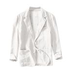 Generisch Erkek ceketi, dar kesim, şık blazer yazlık ceket, hafif, erkekler için, ilkbahar takım elbise, boş zaman, takım elbise ceketi, düğün, iş için, Beyaz, XXL
