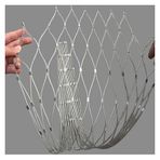 Generisch Esnek paslanmaz çelik halat ağı, ağ gözü genişliği 10 cm, güvenlik ağı 1,5 mm/2,0 mm paslanmaz çelik tel örgü, esnek korkuluk dolum ağı (10 cm/2 mm, 1,2 x 10 m)