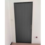 Generisch Ev girişi için katlanabilir sürgülü kapı, kilitlenebilir, gri akordiometrik, ön oda/ahır/duş için, kurulum aksesuarlarıyla birlikte çekilebilir ayırıcı (86,5 x 203 cm)