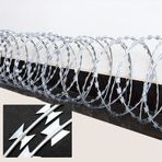 Generisch Galvanizli çelikten dikenli tel bant, bahçe güvenliği için çift spiral şeklinde dikenli tel çit – 30 m gümüş bahçe çiti