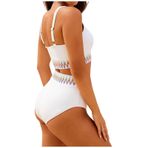 Generisch High Waist Dikini Set Kadın Seksi Push Up Mayo Yaz İki Parçalı Mayo Bikini Kadın Göbek Kapalı Mayo Plaj Kıyafeti Bikini Üstleri, Beyaz, S