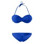 Generisch High Waist Push Up İki Parçalı Göbek Kapalı Mavi Kadın Bikini