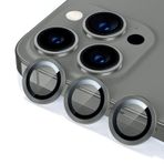Generisch iPhone 15 Pro 6,1 inç ve iPhone 15 Pro Max 6,7 inç için kamera koruması, çizilmez 9H sert cam folyo, tek metal halka HD Clear – 3'lü paket (titanyum doğal)