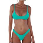 Generisch Kadın Dikini Set Mayo Push Up Seksi Yaz İki Parçalı Mayo Spor Bikini Kadın Karın Kapalı 2025 Mayo Mayo Plaj Kıyafeti Bikini Üstleri, Yeşil., M