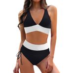 Generisch Kadın Yüksek Bel Dikini Set Mayo Push Up Seksi Mayo Yaz İki Parçalı Spor Bikini Kadın Göbek Kapalı Mayo Plaj Kıyafeti Bikini Üstleri, Diğer-5, XL