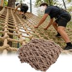 Generisch Kenevir halattan tırmanma ağı (3 x 9 m) çocuk oyun alanları, tırmanma duvarları, merdivenler ve hamaklar için, 1 cm kalınlığında ip, açık havada güvenli oyun ve macera için