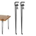 Generisch Masa sıkıştırma ayakları, 4 parça, metal demir, ayarlanabilir F şeklinde yemek masası ayakları, delmesiz kendin yap mobilyaları, metal kahve, kendin yap mobilya konsolu için, siyah (45 cm