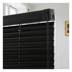 Generisch Mini stor perde, alüminyum mini stor perde, pencere için, oda karartma jaluzisi, metal yatay pencere storu, ev, ofis, oturma odası, yemek odası için, siyah (Boyut: G 180 x Y 250 cm)
