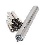 Generisch Paslanmaz çelik yer çekimi makarası, 10 parçalı kayış kasnağı yedek sistemi, 38 mm çaplı çelik taşıma rulosu, ahşap işleme/fabrika/depo/yuva için (U 40 inç/1016 mm)