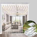 Generisch Şeffaf plastik şeritli kapı perdesi, PVC, düz, su geçirmez kapı şeridi, keman, depo, garaj kapısı için sağlam kapı perdesi (Renk: Şeffaf, Boyut: 195 x 350 cm)