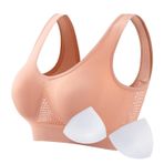 Generisch Sütyen Kadın Büyük Beden Proof Koşu Fitness Yoga Yelek İnce Dolgulu Telsiz Nefes Alabilir Push Up Spor Sütyen Kadın Kıyafeti, Pembe., 5XL