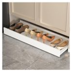 Generisch Tekerlekli uzatılabilir ayakkabı saklama arabası, küçük odalarda yatak altında saklamak için ideal, ayakkabı dolabı düzenleyici (beyaz, 80 x 38,2 cm) – kolay erişim ve