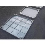 Generisch Ticari görünmez rögar kapağı, sağlam metal septik tank kapağı, ayaklı atık su havuzu kapakları, paslanmaz çelik kare zemin gider kapağı (70 x 75 cm)