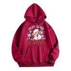 Generisch Zarif A Noel Kapüşonlu Tarzı Boş Zaman Kazak Model Noel Baskılı Kış Uzun Kollu Gündelik Kırmızı Kadın Sweatshirt