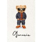 Genesis: Cahier personnalisé avec prénom Genesis | Cadeau d'anniversaire pour enfant, garçon, homme, copain ... | Nounours | 110 pages lignée, Petit Format 6x9 pouces (15,24 x 22,86 cm)