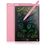 Genialba LCD Yazı Tahtası, 20 cm (8,5 inç), Renkli Yazı Tableti, Çocuk Hediyesi, Elektronik Grafik Tableti, 2-7 Yaş Kız Çocukları İçin (Pembe)