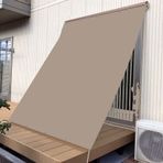 Geniş 3,5 x 7 M Dikdörtgen Güneş Gölge Yelken Teras ve Yüzme Havuzu ve Oyun Alanı için Avlu için UV Geçirmez ve Rüzgar Geçirmez Çit Taupe Renginde