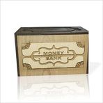Geniş Büyük Ebat Gizli Kapaklı Kilitli Tip Box Money Bank Yazılı Demir Kağıt Para İçin Kumbara Kutu